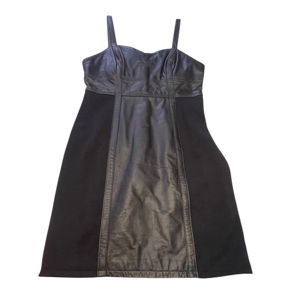 READ Harley-Davidson Women's Size 8 Leather Dress Biker Zip Black Bodycon Moto
